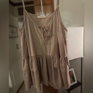 NWOT Light Beige Babydoll Tank Top